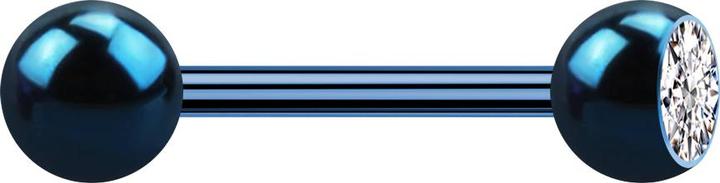 Immagine prodotto Star Piercing Barbell blu scuro con sfera e cristallo argento (Titanio G23, senza ottone)