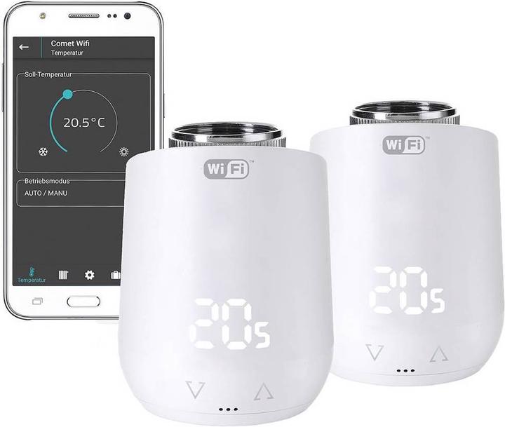 Eurotronic 700223 Comet WiFi Funk-Heizkörperthermostat-Set elektronisch 2er Set