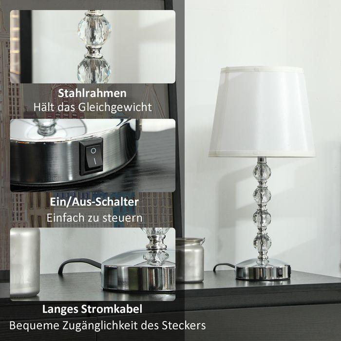 Image du produit Swisshandel24 Tischlampe LED Tischleuchte USB Aufladbar, Nachttischlampe, Lampensockel E27, silber (E27)