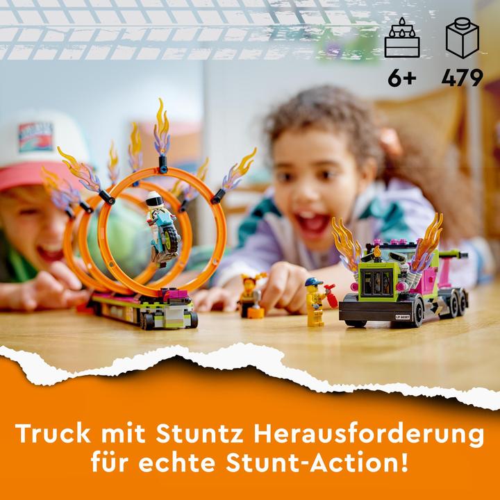 Produktbild LEGO Stunttruck mit Feuerreifen-Challenge (60357, LEGO City)