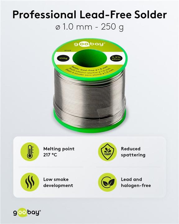 Productafbeelding Goobay Professioneel loodvrij soldeer, ø 1.0 mm, 250 g (Soldeer)