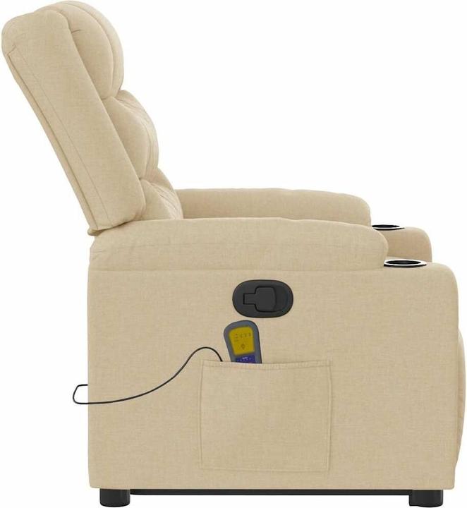 Image du produit VidaXL Fauteuil de massage avec releveur Crème Tissu