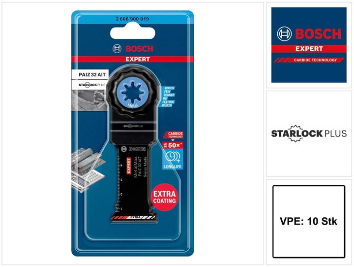 Produktbild Bosch Professional Zubehör EXPERT MetalMax PAIZ 32 AIT Blatt für Multifunktionswerkzeuge, 50 x 32 mm, 10 Stück
