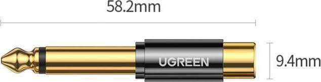 Actual product image Ugreen 6.35 mm jack plug to RCA cinch socket adapter (Jack adapter)