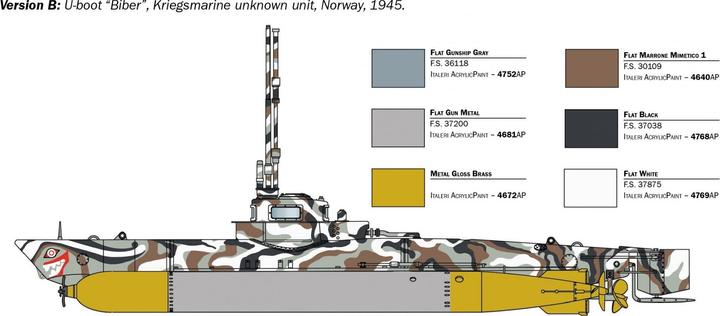 Actual product image Italeri Beaver Midget Submarine
