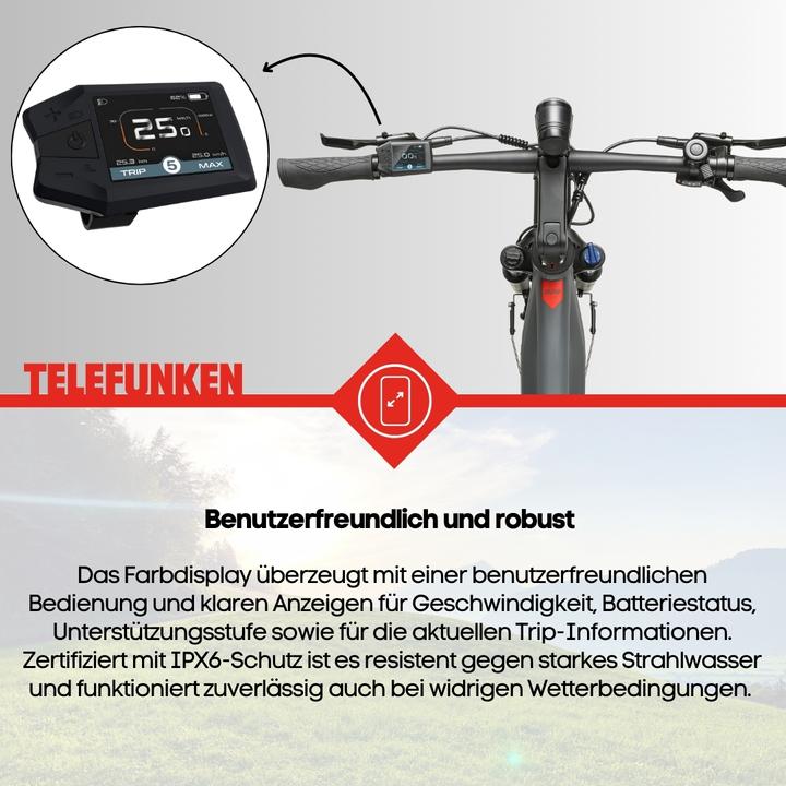Produktbild Telefunken SUV E-Bike Herren SUV700 29 Zoll Mittelmotor 10-Gang Kettenschaltung (48 cm)