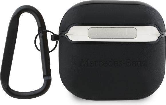 Image du produit Mercedes-Benz Mercedes MEA4CSLBK AirPods 4 housse noire/noire en cuir avec logo métal (Sac pour écouteurs)