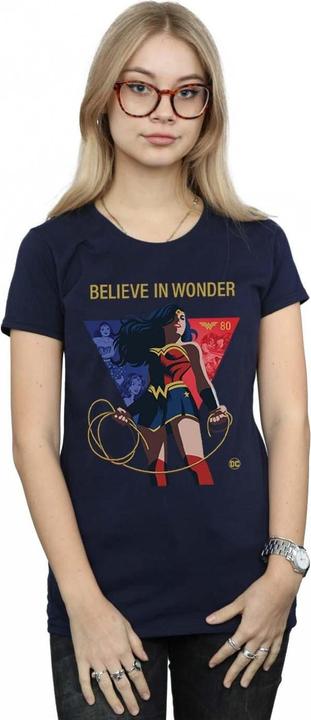 Image du produit - T-shirt WONDER WOMAN 80TH ANNIVERSARY BELIEVE IN WONDER POSE - Femme (XXL)