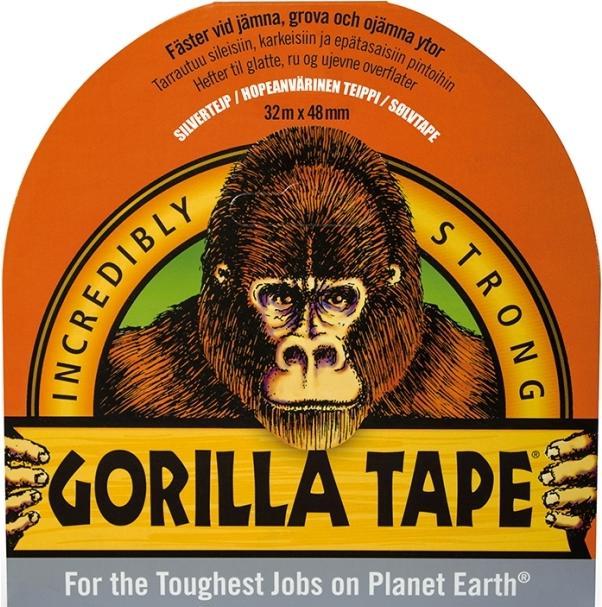 Gorilla gaffatape 48 mm x 32 meter sølv