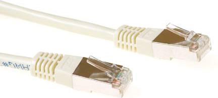Actual product image Ivory 0.5 meter F/UTP CAT5E patch cable with RJ45 connectors. Cat5e f/utp ivory 0.50m (F/UTP, CAT5e, 0.50 m)