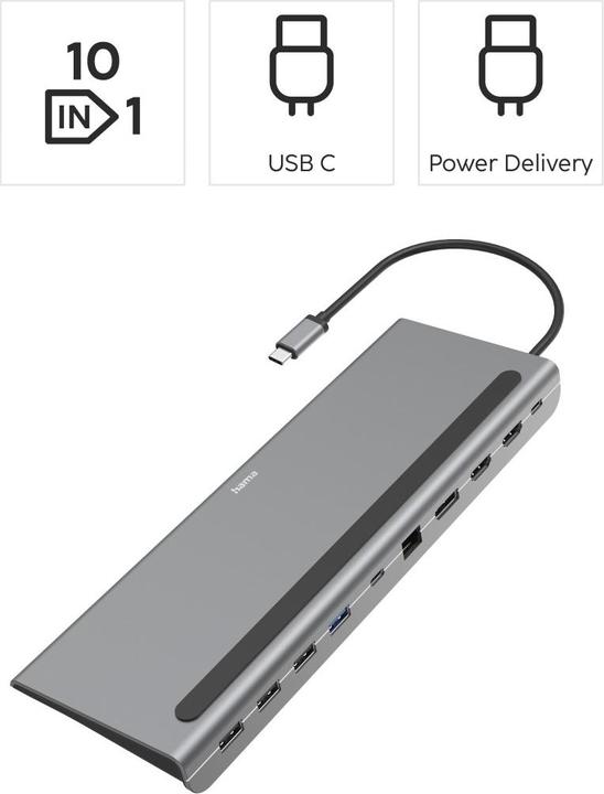 Actual product image Hama Essential (USB-C, 10 Ports)