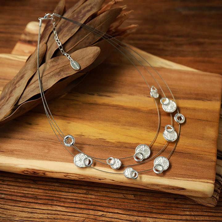 Actual product image Andreani Necklace with high quality rhodium-plated metal (Stones)