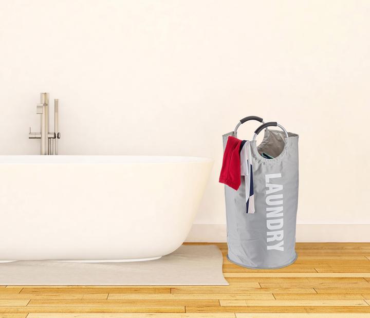 Actual product image Relaxdays Folding Laundry Hamper with Handles (60 l)