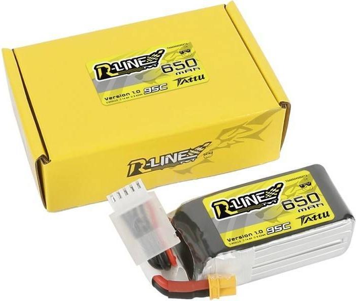 Actual product image Tattu Model battery pack (LiPo) 14.8 V 650 mAh Cell count: 4 95 C Softcase XT30 (14.80 V, 650 mAh)