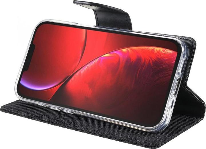Actual product image iPhone 13 Pro Max - Canvas Fabric Leather Case Black (Apple iPhone 13 Pro Max)