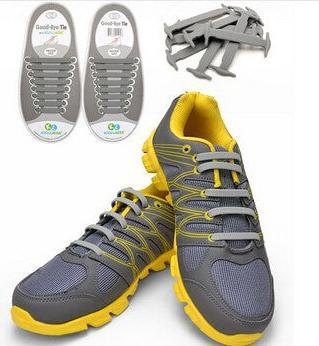 Hermex 12 Lazy Shoelace Elastische Schnürsenkel Schuhband Sneaker Lauf Sportliche GRAU