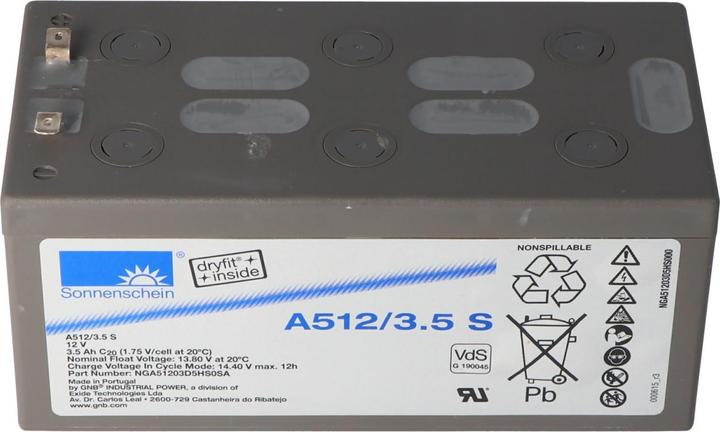 Image du produit Tadiran Batterie Dryfit A512/3.5S, VdS-Nr. G190045 (12 V, 3.50 Ah)
