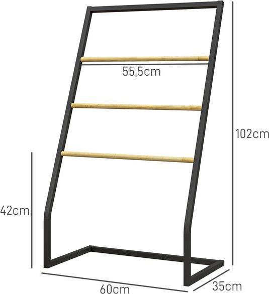 Actual product image Swisshandel24 Towel rack, free-standing towel rail with 3 towel rails, towel rail for bathroom, St