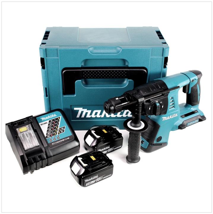 Produktbild Makita DHR 264 2 x 18 V / 36 V Li-Ion SDS Plus Akku-Bohrhammer in Makpac 4 mit Einlage + 2x 3,0 Ah A (Akkubetrieb)