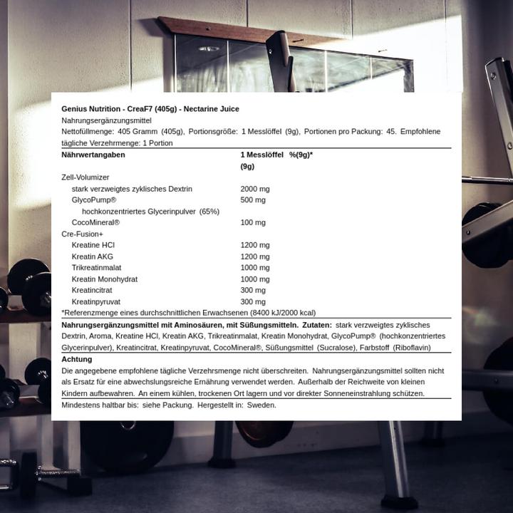 Produktbild Genius Nutrition CreaF7 (Nektarinen-Saft, 405 g)