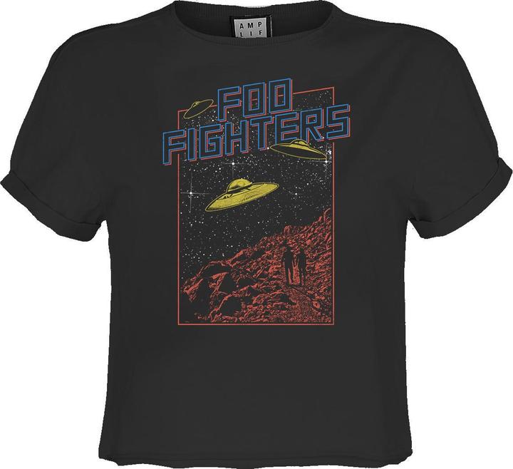 Actual product image Amplified Womens/Ladies Flying Saucers Foo Fighters Crop Top (M)