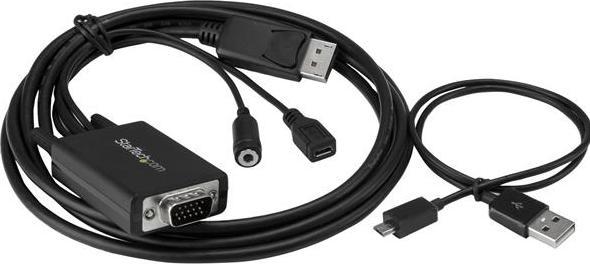 Produktbild StarTech 2m DisplayPort auf VGA Adapterkabel mit Audio - DP zu VGA Konverter - 1920x1200 (2 m, DisplayPort, VGA)