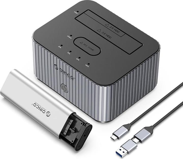 Orico Station d'accueil HDD / SSD IT28E-C for SATA 2.5inch / 3.5inch / M.2 NVMe, Grey