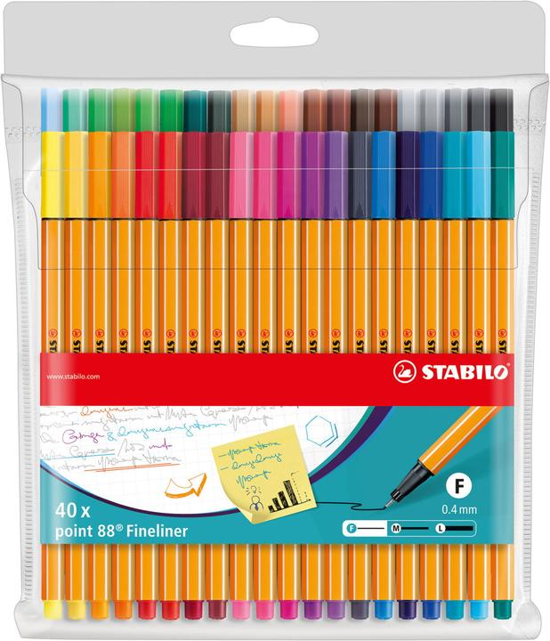 Immagine prodotto STABILO Punto 88 Fineliner (Multicolore, 40 x)