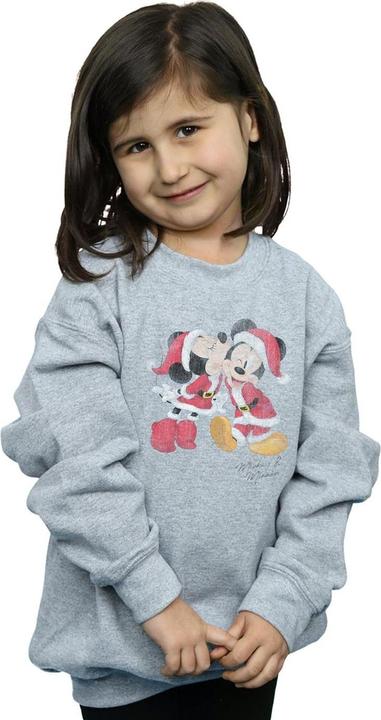 Actual product image Disney Girls Mickey And Minnie Christmas Kiss Sweatshirt (152, 158)