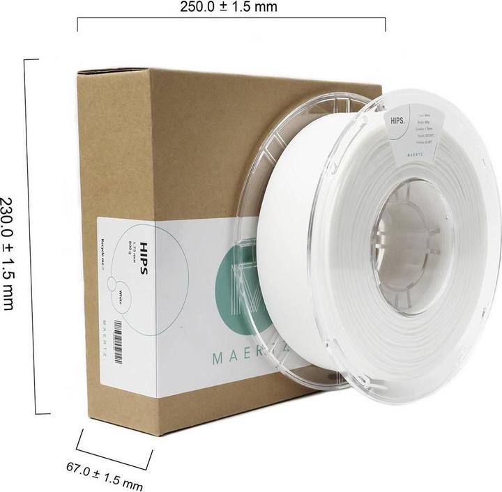 Image du produit Maertz HIPS White 1.75 mm 800 g (HIPS, 1.75 mm, 800 g, Blanc)