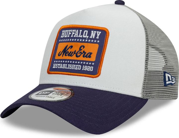 New Era A-Frame Mesh Trucker Cap - Brand Patch Weiss (One Size)
