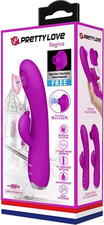 Actual product image Pretty Love Regina Vibe and Wave Functions USB Silicone Purple