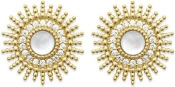 Actual product image Lara Gold plated EARRINGS - MOTHER OF PEARL (MAT BIJOU, Matériel exact)