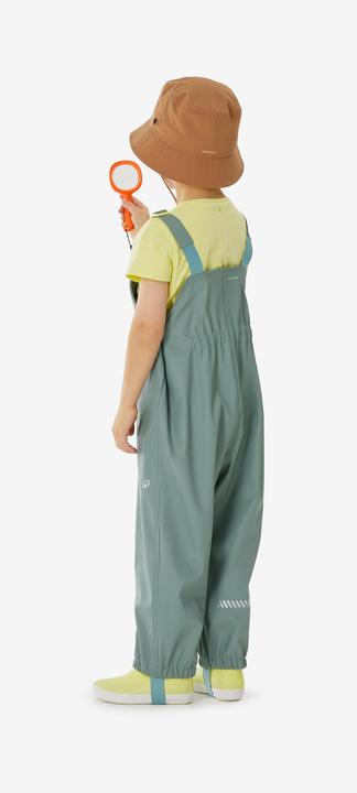 Actual product image Quechua Regenhose Latzhose Kinder wasserdicht Wandern - MH900 grün (2)