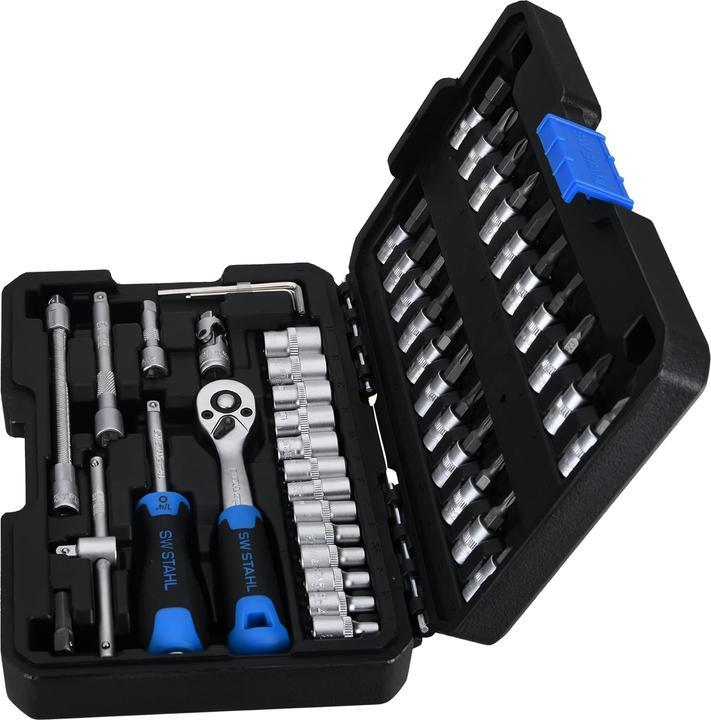 Immagine prodotto SW-Stahl 07748L Set di chiavi a bussola 1/4" di pollice esagonale I Valigetta portautensili da 48 pezzi I