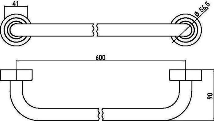 Actual product image Emco Bath Towel Rail Polo 60 cm chrome 076000160