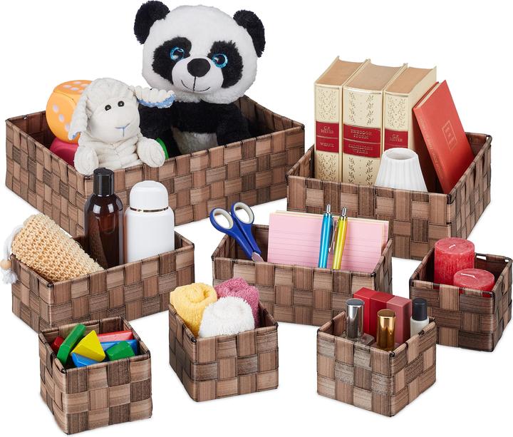 Actual product image Relaxdays 8pcs storage basket set (8 x, 35.5 x 26 x 10.5 cm)