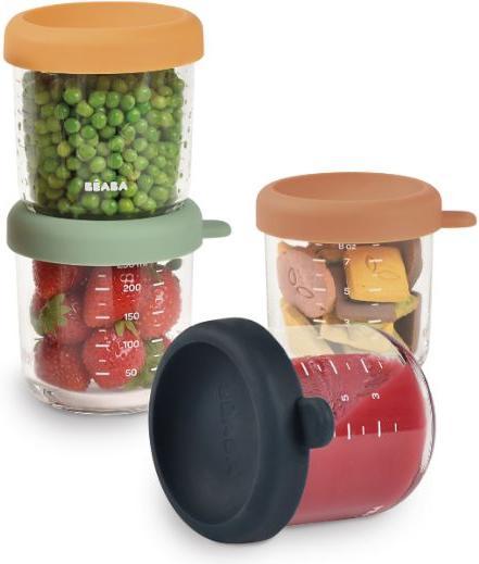 Actual product image Beaba Glass portion set 4 pcs. 250ml colour mix