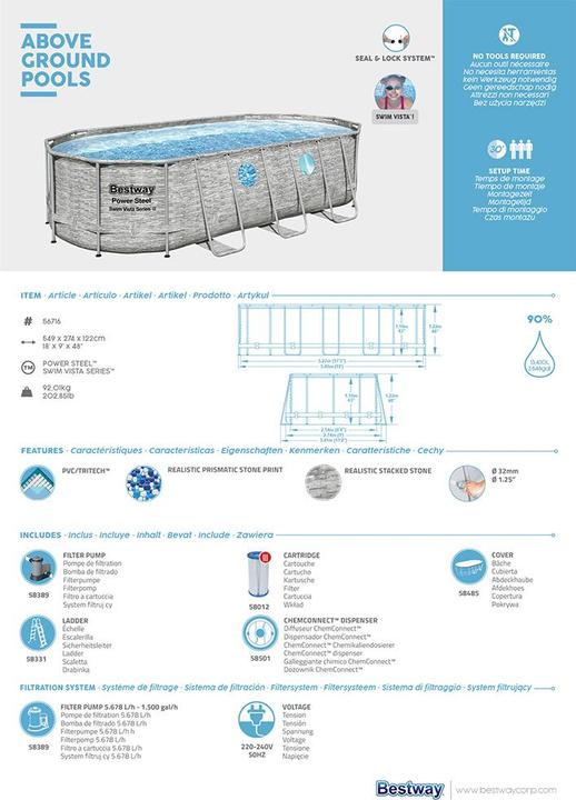 Actual product image Bestway Power Steel Swim Vista Series II (549 x 274 x 122 cm)