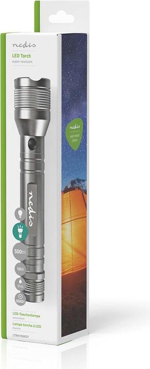 Immagine prodotto Nedis Torcia LED, Premium, 500lm - argento (4.40 cm, 500 lm)