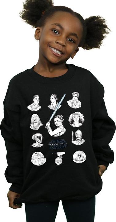 Produktbild Star Wars The Rise Of Skywalker Resistance Charcter Line Up Mono Sweatshirt Mädchen (128)