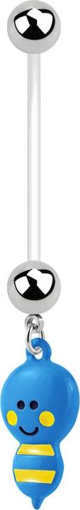 Produktbild Star Piercing Banane Schwangerschaft mit Bine blau (Bioflex, ohne Messing, Chirurgenstahl 316L)