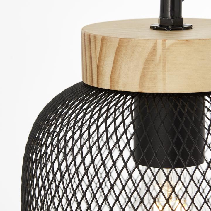 Produktbild Brilliant Balkenpendelleuchte, H 177 cm, B 68 cm, Metall/Holz, schwarz/braun (E27)