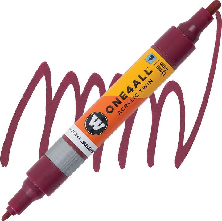 Image du produit Molotow Marqueur pour Maquettes - One4All Twin - Acrylique Bordeaux - 1,5/4mm - -086 - 15 cm (Bourgogne, 4 mm, 1 x)
