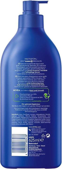 Image du produit NIVEA Lait riche pour le corps (Lait pour le corps, 625 ml)