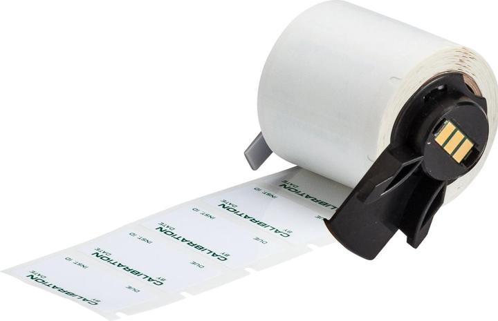 Image du produit Brady M6-30-423-CALI, Film polyester, vert sur blanc, 38.10 x 19.05 mm, Inscription : CALIBRATION