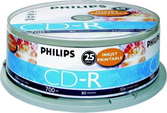 Actual product image Philips 1x25 CD-R 80Min 700MB 52x IW SP (25 x)