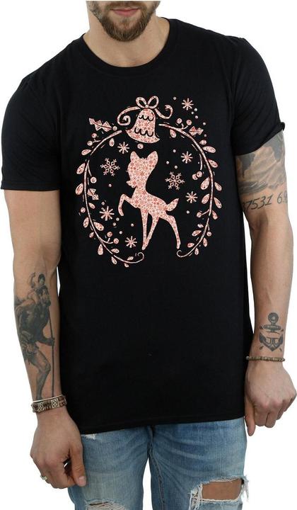 Actual product image Disney Mens Bambi Christmas Wreath T-Shirt (XL)