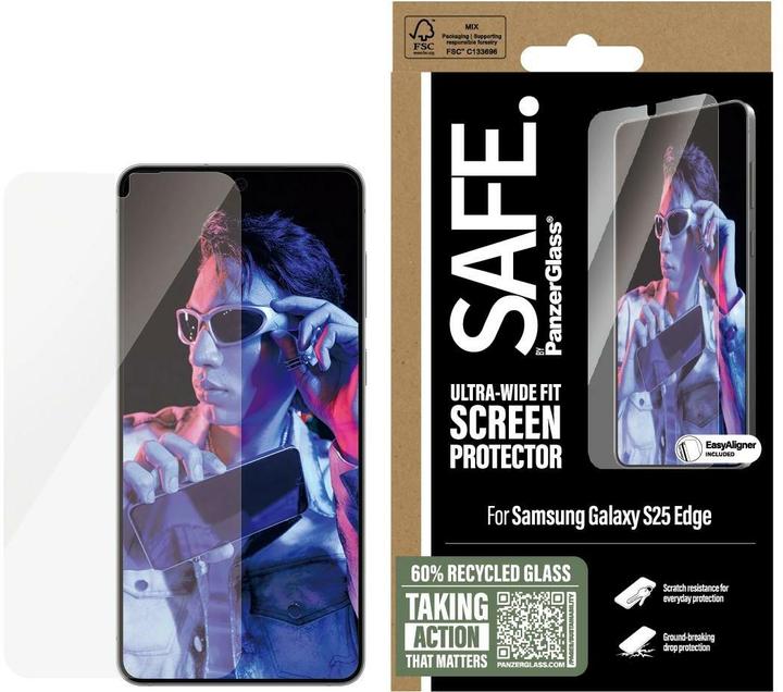 Actual product image PanzerGlass SAFE by Samsung Galaxy S25 Edge - Ultra-Wide-Fit (1 Piece, Samsung Galaxy S25 Edge)