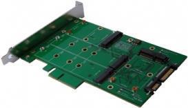 Produktbild Exsys SATA 3 zu M.2 SSDx2 oder mSATA SSD x 2 RAID Karte mit 3.5” Metall Rahmen oder PCIe und Slot Bracket